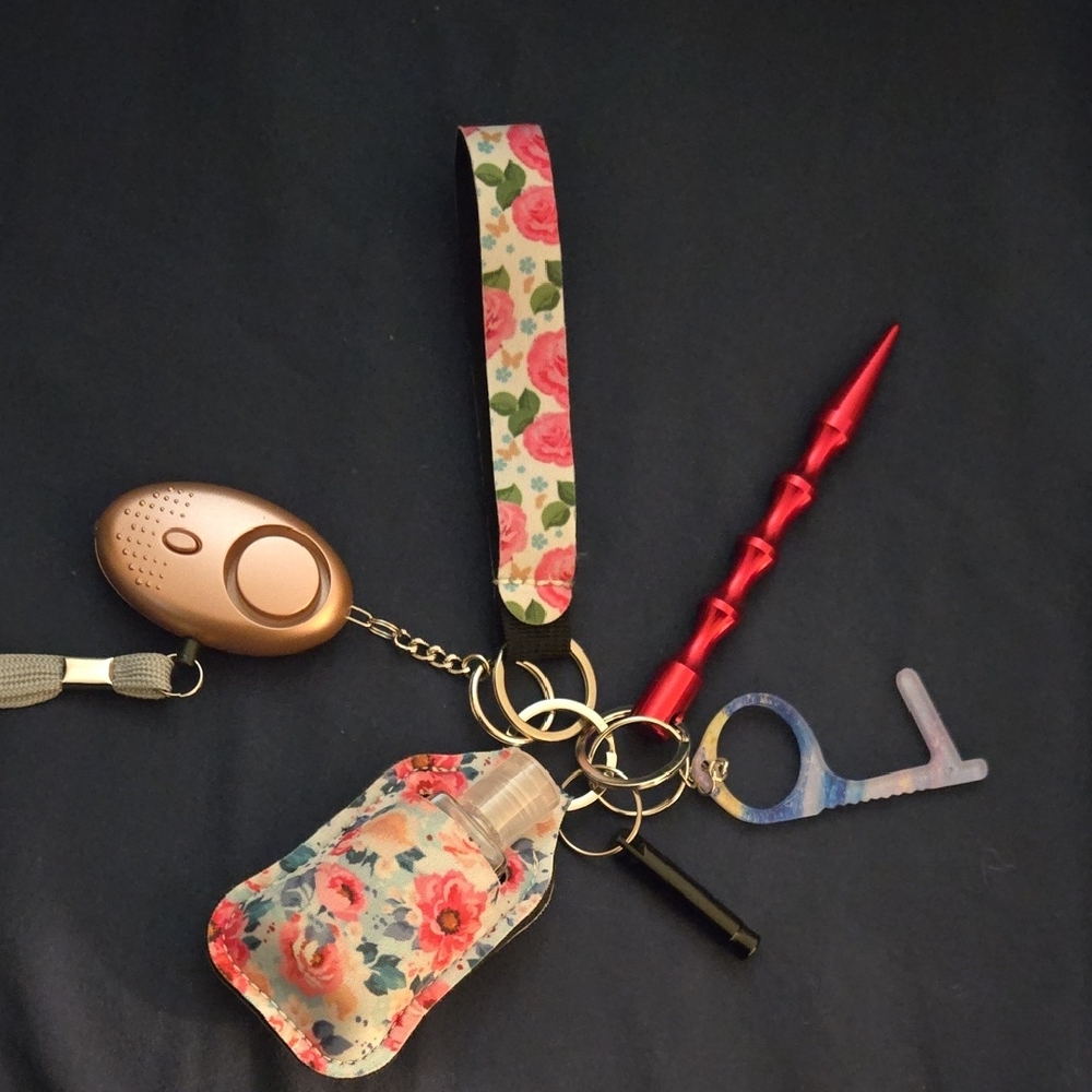 Floral Multi-Color Women's Keychain Accessory Set